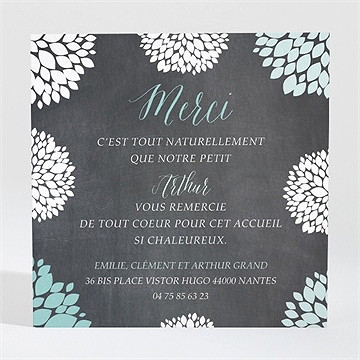 Remerciement naissance ardoise vintage original