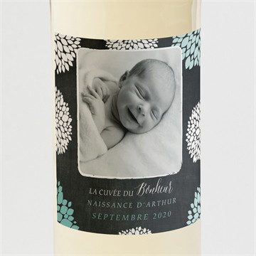 Etiquette de bouteille naissance ardoise vintage original