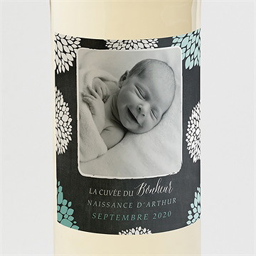 Etiquette de bouteille naissance ardoise vintage original