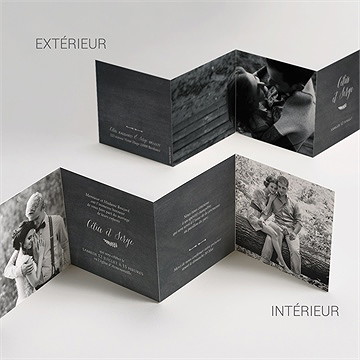 Faire-part mariage annonce ardoisée - Vue détaillée