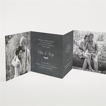 Faire-part mariage annonce ardoisée - Intérieur du faire-part