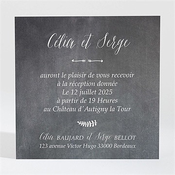Carton d'invitation mariage annonce ardoisée