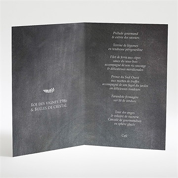 Menu mariage annonce ardoisée - Intérieur du menu