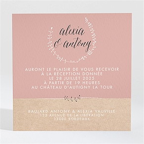 Carton d'invitation mariage célébration d'amour