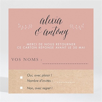 Carton réponse mariage célébration d'amour