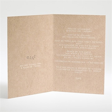 Menu mariage célébration d'amour - Intérieur du menu