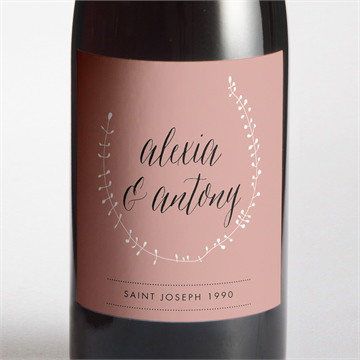 Etiquette de bouteille mariage célébration d'amour