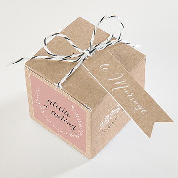 Boîte de dragées mariage célébration d'amour - Dessus de la boîte