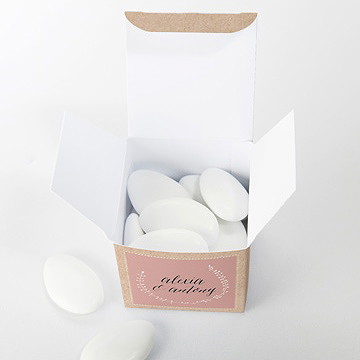 Boîte de dragées mariage célébration d'amour - Intérieur de la boîte