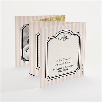 Faire-part mariage ambiance rétro - Dos du faire-part