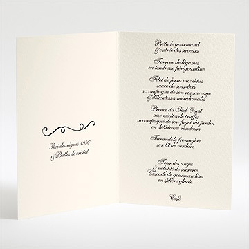 Menu mariage ambiance rétro - Intérieur du menu