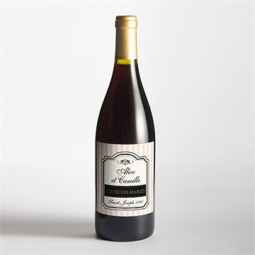 Etiquette de bouteille mariage ambiance rétro - Mise en situation