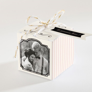 Boîte de dragées mariage ambiance rétro