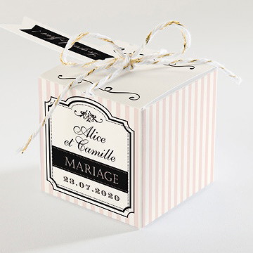 Boîte de dragées mariage ambiance rétro - Dos de la boîte