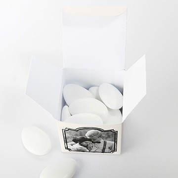 Boîte de dragées mariage ambiance rétro - Intérieur de la boîte