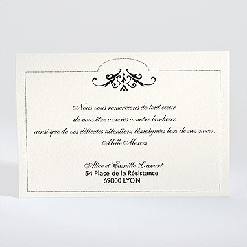 Remerciement mariage ambiance rétro - Dos du faire-part