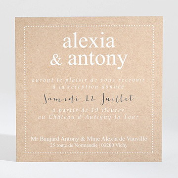 Carton d'invitation mariage reportage photo