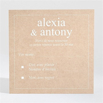 Carton réponse mariage reportage photo
