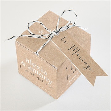 Boîte de dragées mariage reportage photo - Dessus de la boîte