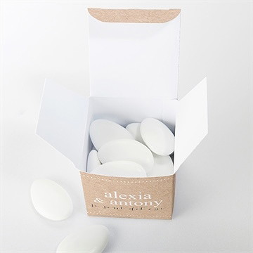 Boîte de dragées mariage reportage photo - Intérieur de la boîte