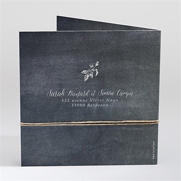 Faire-part mariage ardoise originale - Dos du faire-part