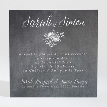 Carton d'invitation mariage ardoise originale