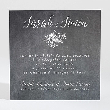 Carton d'invitation mariage ardoise originale