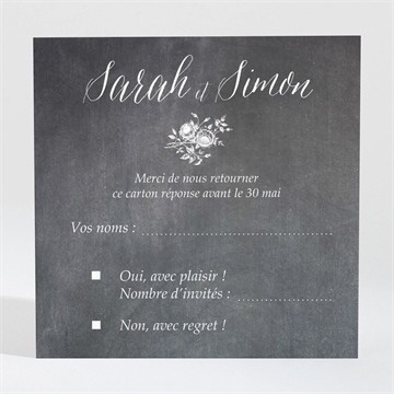 Carton réponse mariage ardoise originale