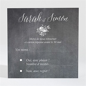 Carton réponse mariage ardoise originale
