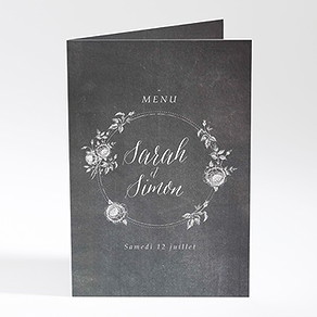 Menu mariage ardoise originale