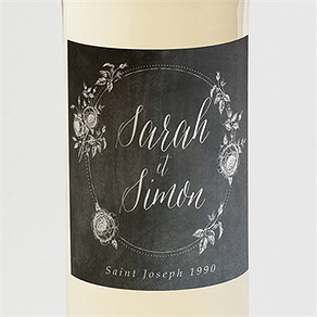 Etiquette de bouteille mariage ardoise originale