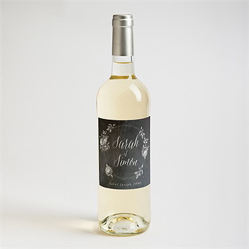 Etiquette de bouteille mariage ardoise originale - Mise en situation
