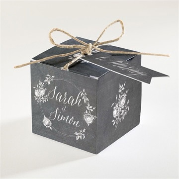 Boîte de dragées mariage ardoise originale