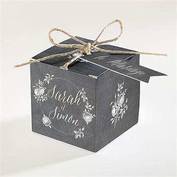 Boîte de dragées mariage ardoise originale