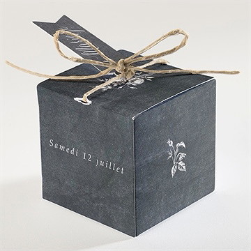 Boîte de dragées mariage ardoise originale - Dos de la boîte