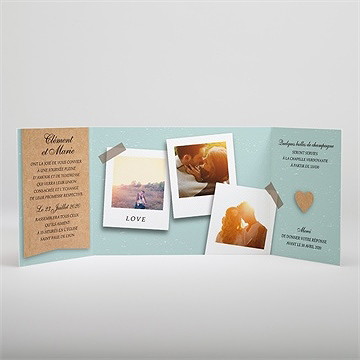 Faire-part mariage notre roman photo - Intérieur du faire-part