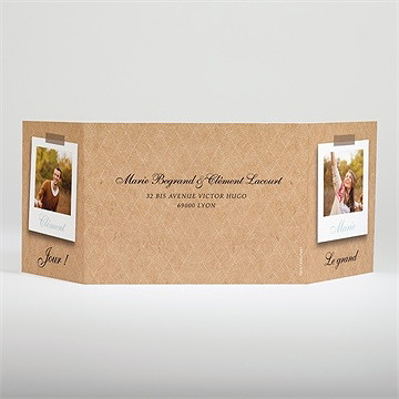 Faire-part mariage notre roman photo - Dos du faire-part