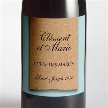 Etiquette de bouteille mariage notre roman photo