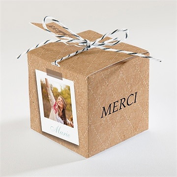 Boîte de dragées mariage notre roman photo - Dos de la boîte