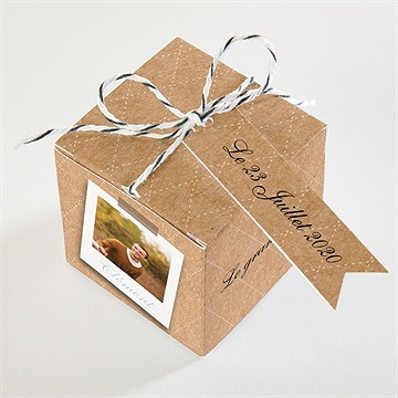 Boîte de dragées mariage notre roman photo - Dessus de la boîte