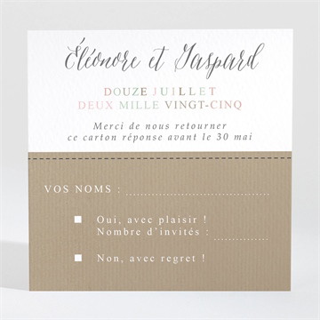 Carton réponse mariage kraft et ficelle