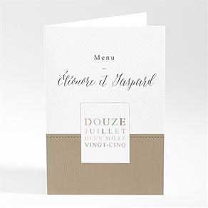 Menu mariage kraft et ficelle