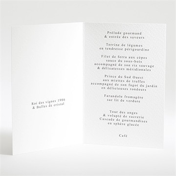 Menu mariage kraft et ficelle - Intérieur du menu