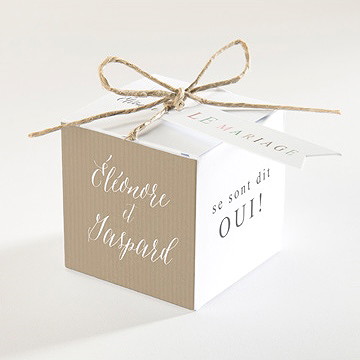 Boîte de dragées mariage kraft et ficelle