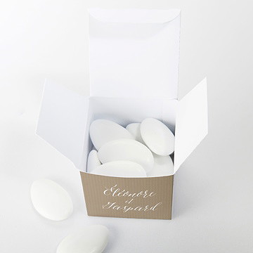 Boîte de dragées mariage kraft et ficelle - Intérieur de la boîte