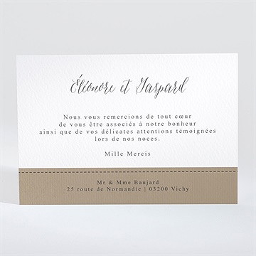 Remerciement mariage kraft et ficelle - Dos de la carte