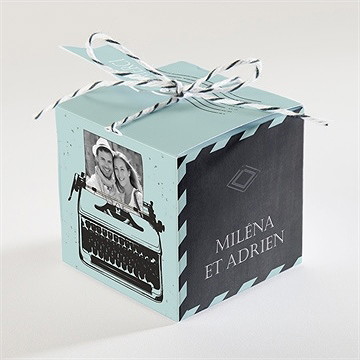 Boîte de dragées mariage ecrire notre histoire - Dos de la boîte