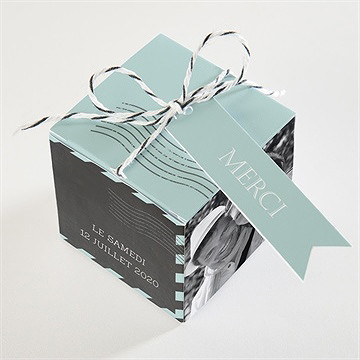 Boîte de dragées mariage ecrire notre histoire - Dessus de la boîte