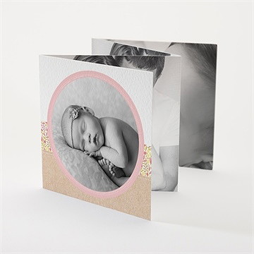 Faire-part naissance kraft et liberty