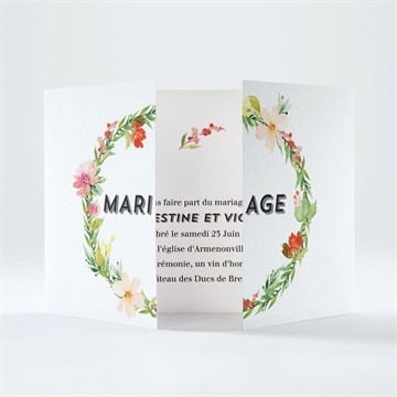 Faire-part mariage fleurs et champetre